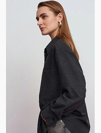 Camicia overshirt in maglia oversize a maniche lunghe dilvin