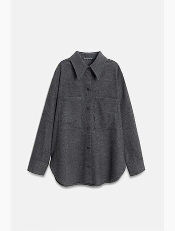 Camicia overshirt in maglia oversize a maniche lunghe dilvin