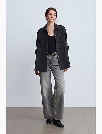 Camicia overshirt in maglia oversize a maniche lunghe dilvin