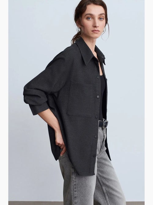 Camicia overshirt in maglia oversize a maniche lunghe dilvin - Kiabi Camicia overshirt in maglia oversize a maniche lunghe dilvin - Kiabi