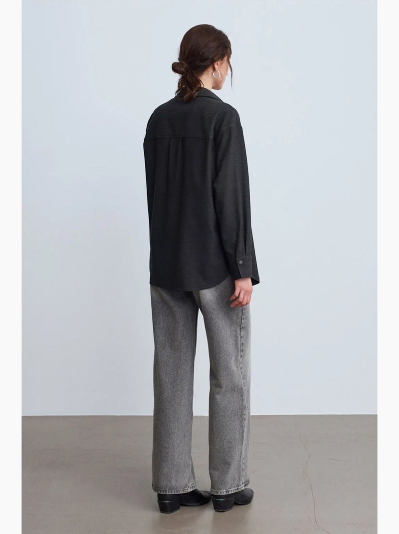Camicia overshirt in maglia oversize a maniche lunghe dilvin Nero - Kiabi