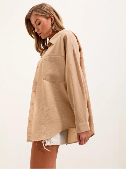 Camicia overshirt in misto lino con chiusura a bottoni bdart - Kiabi Camicia overshirt in misto lino con chiusura a bottoni bdart - Kiabi