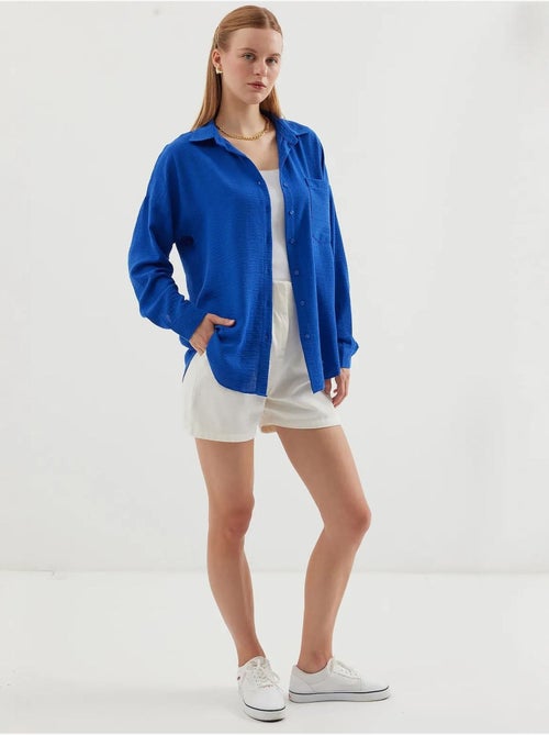 Camicia overshirt in misto lino con chiusura a bottoni bdart - Kiabi