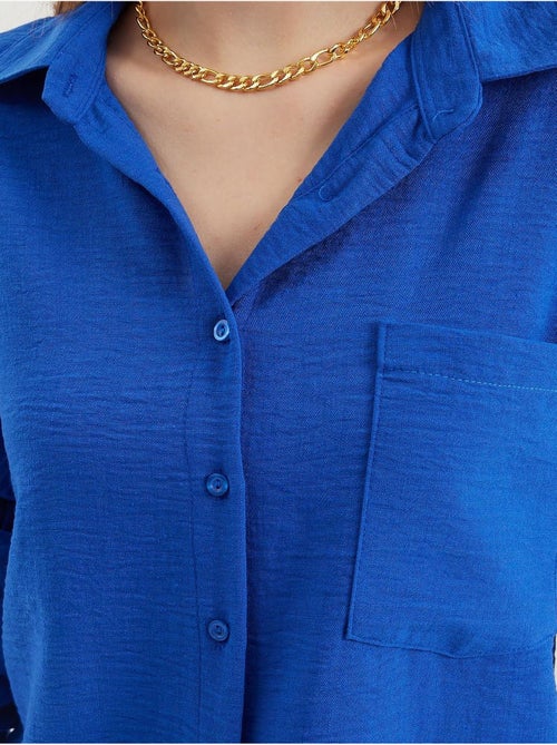 Camicia overshirt in misto lino con chiusura a bottoni bdart - Kiabi