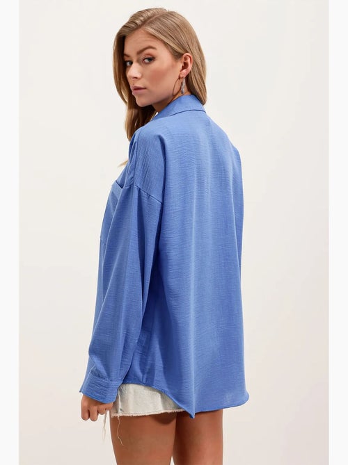 Camicia overshirt in misto lino con chiusura a bottoni bdart - Kiabi Camicia overshirt in misto lino con chiusura a bottoni bdart - Kiabi