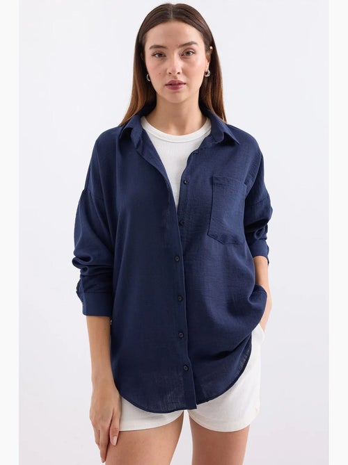 Camicia overshirt in misto lino con chiusura a bottoni bdart - Kiabi