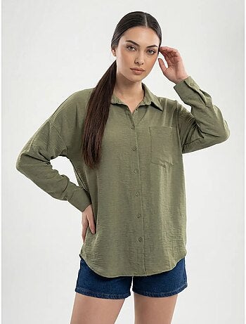 Camicia overshirt in misto lino con chiusura a bottoni bdart