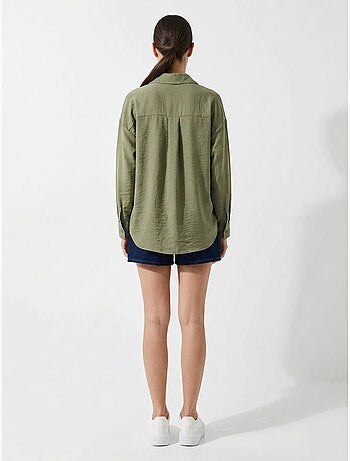 Camicia overshirt in misto lino con chiusura a bottoni bdart
