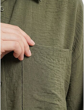 Camicia overshirt in misto lino con chiusura a bottoni bdart