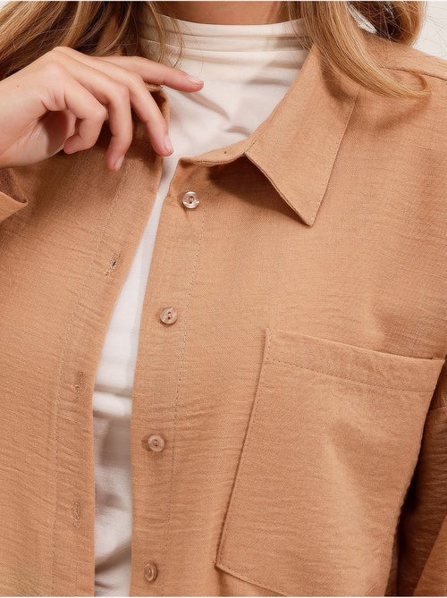 Camicia overshirt in misto lino con chiusura a bottoni bdart - Kiabi