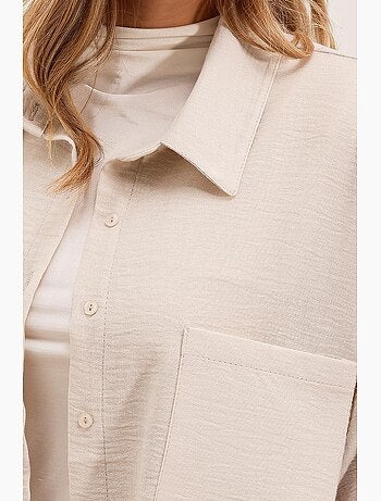 Camicia overshirt in misto lino con chiusura a bottoni bdart
