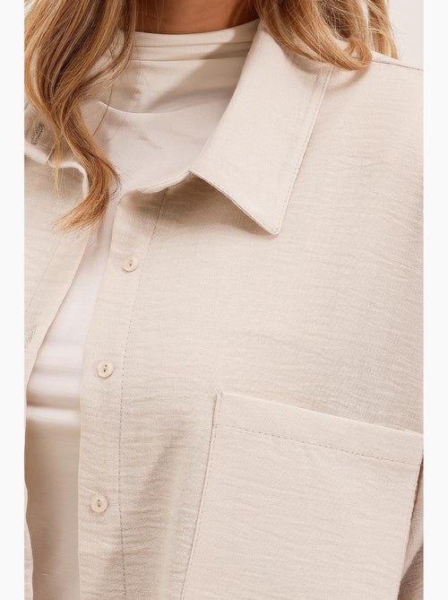 Camicia overshirt in misto lino con chiusura a bottoni bdart - Kiabi