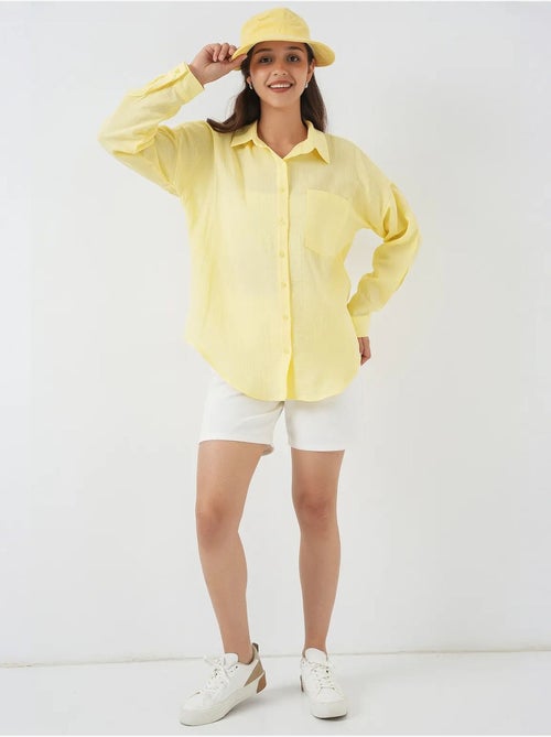 Camicia overshirt in misto lino con chiusura a bottoni bdart - Kiabi