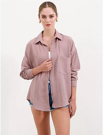 Camicia overshirt in misto lino con chiusura a bottoni bdart