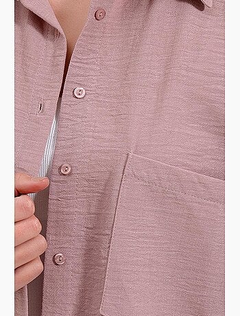 Camicia overshirt in misto lino con chiusura a bottoni bdart