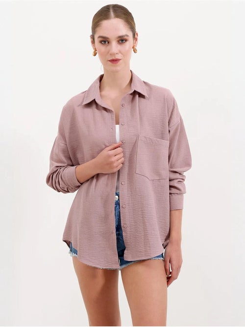 Camicia overshirt in misto lino con chiusura a bottoni bdart - Kiabi