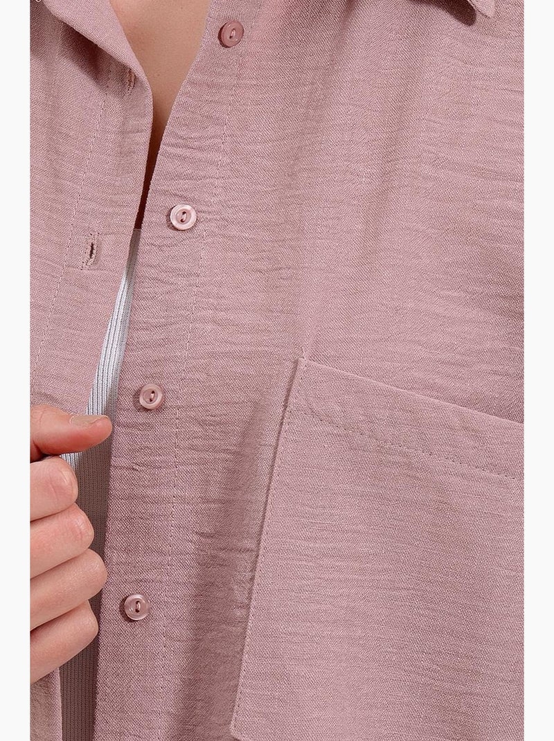Camicia overshirt in misto lino con chiusura a bottoni bdart Malva - Kiabi
