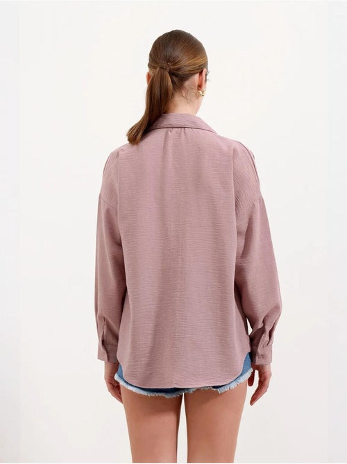 Camicia overshirt in misto lino con chiusura a bottoni bdart - Kiabi