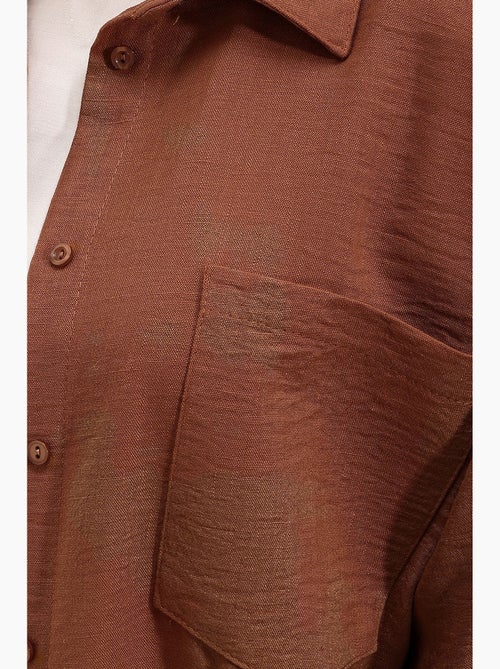 Camicia overshirt in misto lino con chiusura a bottoni bdart - Kiabi