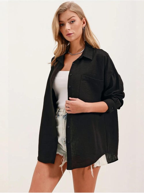 Camicia overshirt in misto lino con chiusura a bottoni bdart - Kiabi