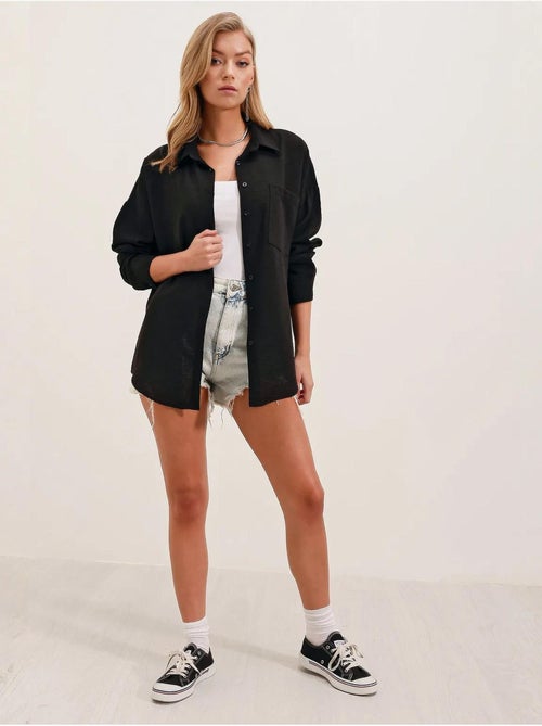 Camicia overshirt in misto lino con chiusura a bottoni bdart - Kiabi
