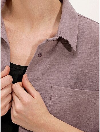 Camicia overshirt in misto lino con chiusura a bottoni bdart