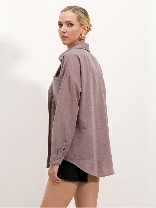 Camicia overshirt in misto lino con chiusura a bottoni bdart - Kiabi