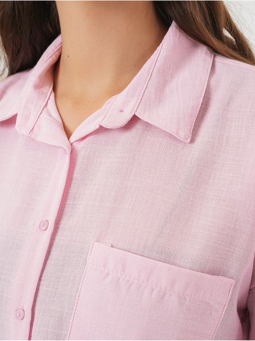 Camicia overshirt in misto lino con chiusura a bottoni bdart - Kiabi