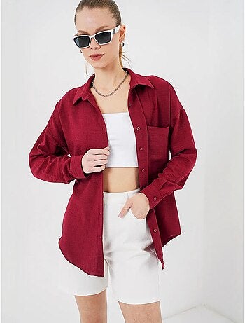 Camicia overshirt in misto lino con chiusura a bottoni bdart