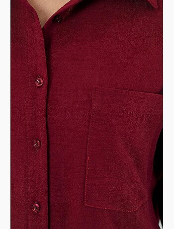 Camicia overshirt in misto lino con chiusura a bottoni bdart
