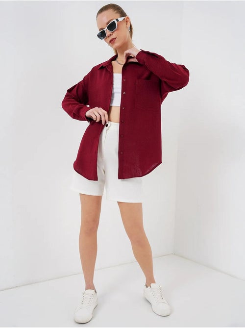 Camicia overshirt in misto lino con chiusura a bottoni bdart - Kiabi