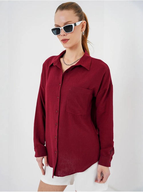 Camicia overshirt in misto lino con chiusura a bottoni bdart - Kiabi