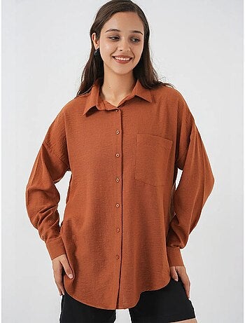 Camicia overshirt in misto lino con chiusura a bottoni bdart