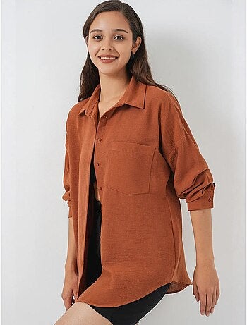 Camicia overshirt in misto lino con chiusura a bottoni bdart