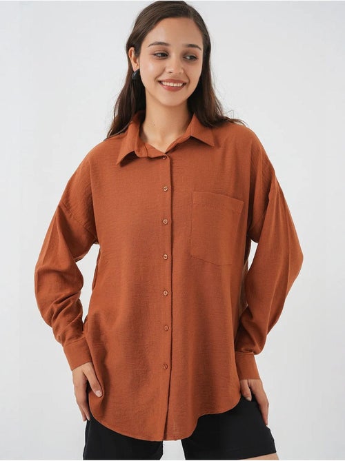 Camicia overshirt in misto lino con chiusura a bottoni bdart - Kiabi