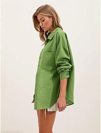 Camicia overshirt in misto lino con chiusura a bottoni bdart