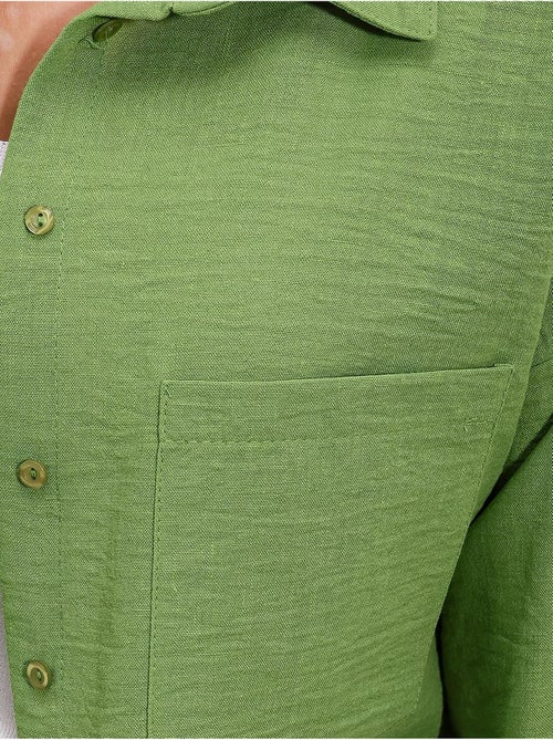 Camicia overshirt in misto lino con chiusura a bottoni bdart - Kiabi Camicia overshirt in misto lino con chiusura a bottoni bdart - Kiabi