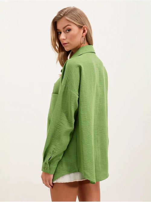 Camicia overshirt in misto lino con chiusura a bottoni bdart - Kiabi Camicia overshirt in misto lino con chiusura a bottoni bdart - Kiabi
