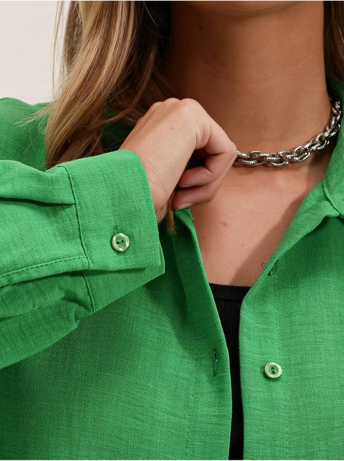 Camicia overshirt in misto lino con chiusura a bottoni bdart - Kiabi Camicia overshirt in misto lino con chiusura a bottoni bdart - Kiabi