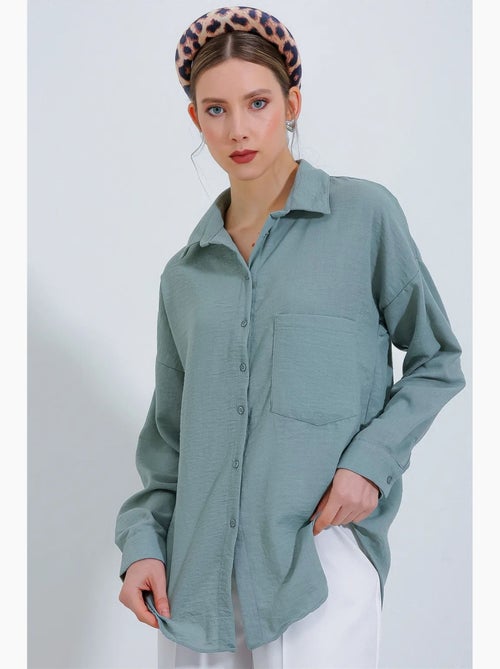 Camicia overshirt in misto lino con chiusura a bottoni bdart - Kiabi