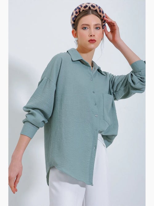 Camicia overshirt in misto lino con chiusura a bottoni bdart - Kiabi