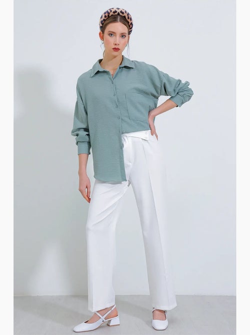 Camicia overshirt in misto lino con chiusura a bottoni bdart - Kiabi