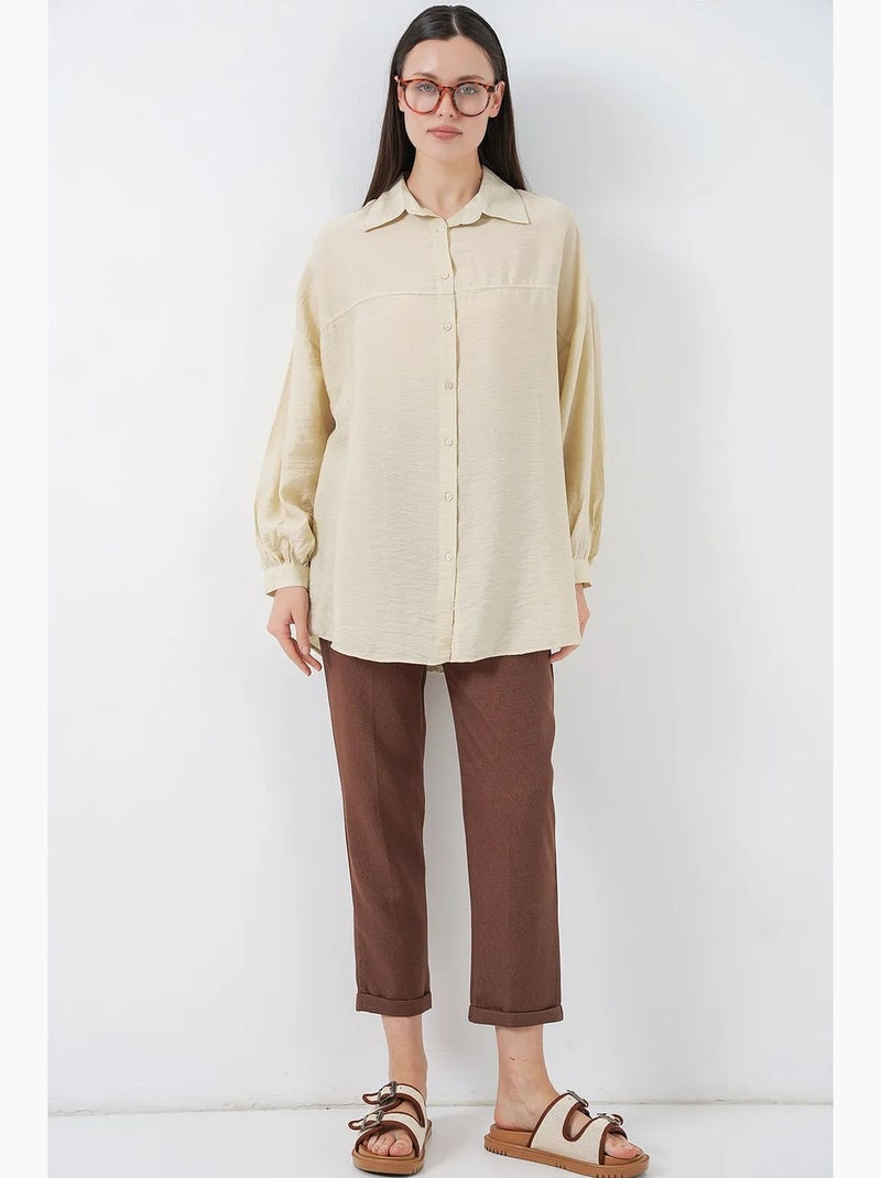 Camicia oversize a maniche lunghe bdart Avorio - Kiabi