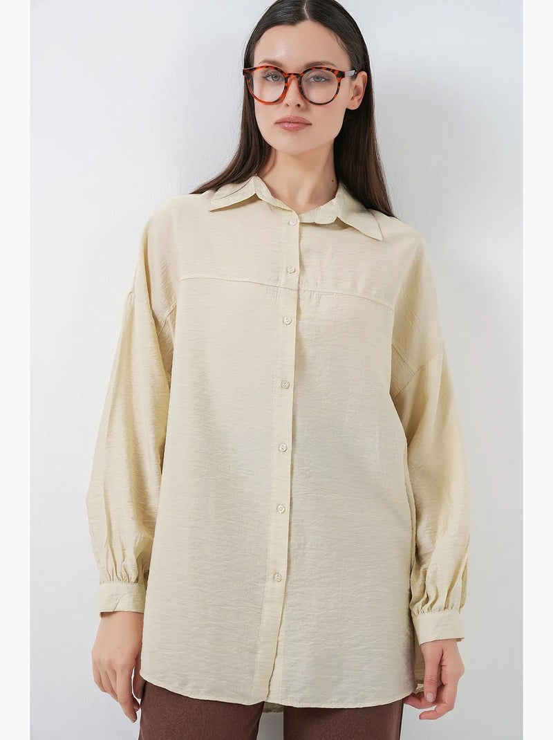 Camicia oversize a maniche lunghe bdart Avorio - Kiabi