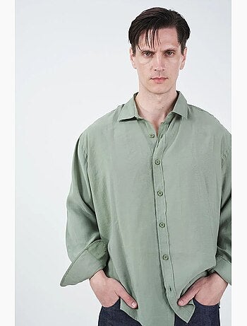 Camicia oversize a maniche lunghe con bottoni giesto