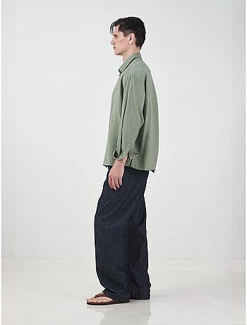 Camicia oversize a maniche lunghe con bottoni giesto