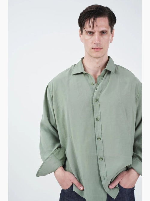 Camicia oversize a maniche lunghe con bottoni giesto - Kiabi Camicia oversize a maniche lunghe con bottoni giesto - Kiabi