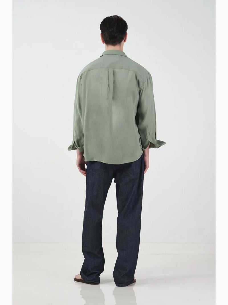 Camicia oversize a maniche lunghe con bottoni giesto Verde menta - Kiabi