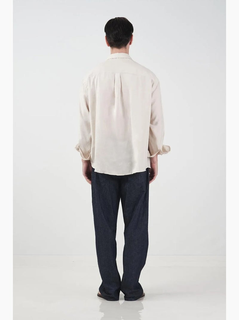 Camicia oversize a maniche lunghe con chiusura a bottoni giesto Avorio - Kiabi