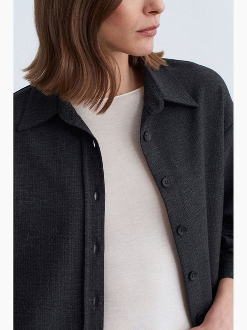 Camicia oversize a maniche lunghe con micro motivo dilvin - Kiabi Camicia oversize a maniche lunghe con micro motivo dilvin - Kiabi